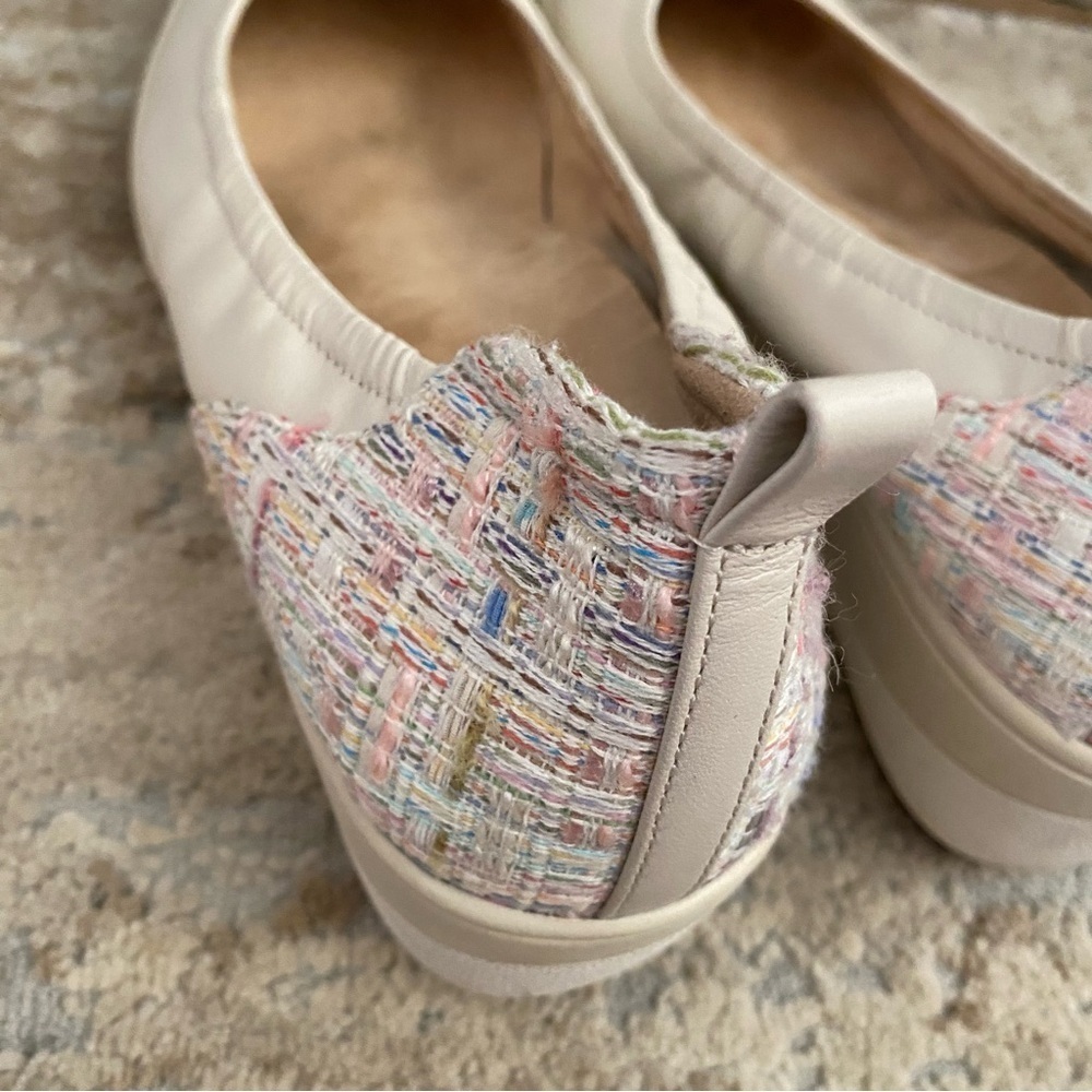 Vionic Jacey Wedge Pumps Slip On Heels Comfort Shoes Leather Tweed Cream: 11 - Picture 5 of 11